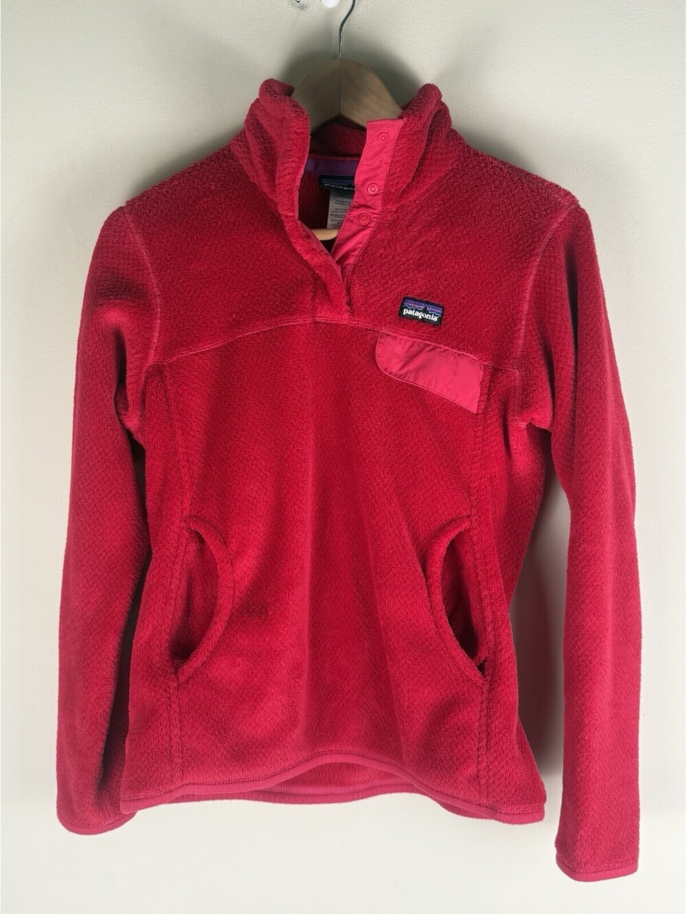 $139 Patagonia Re-Tool Snap-T Fleece Synchilla Pullover Jacket HOT PINK Sz Small